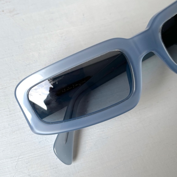 RARE Salvatore Ferragamo Vintage Mod Space Age Glam Bling Pastel Blue Sunglasses main image 5